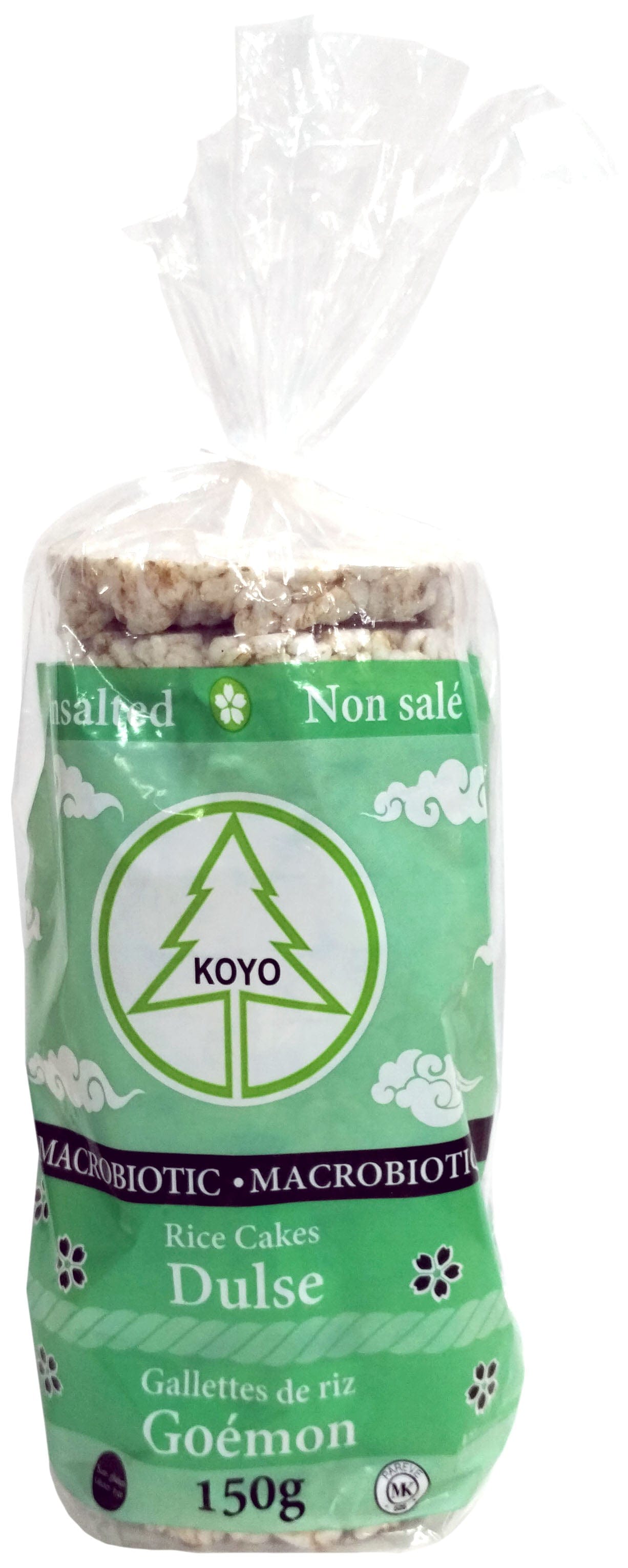 KOYO Épicerie Galettes de riz goémon non-salé 150g
DATE DE PÉREMPTION : 25 MARS 2026