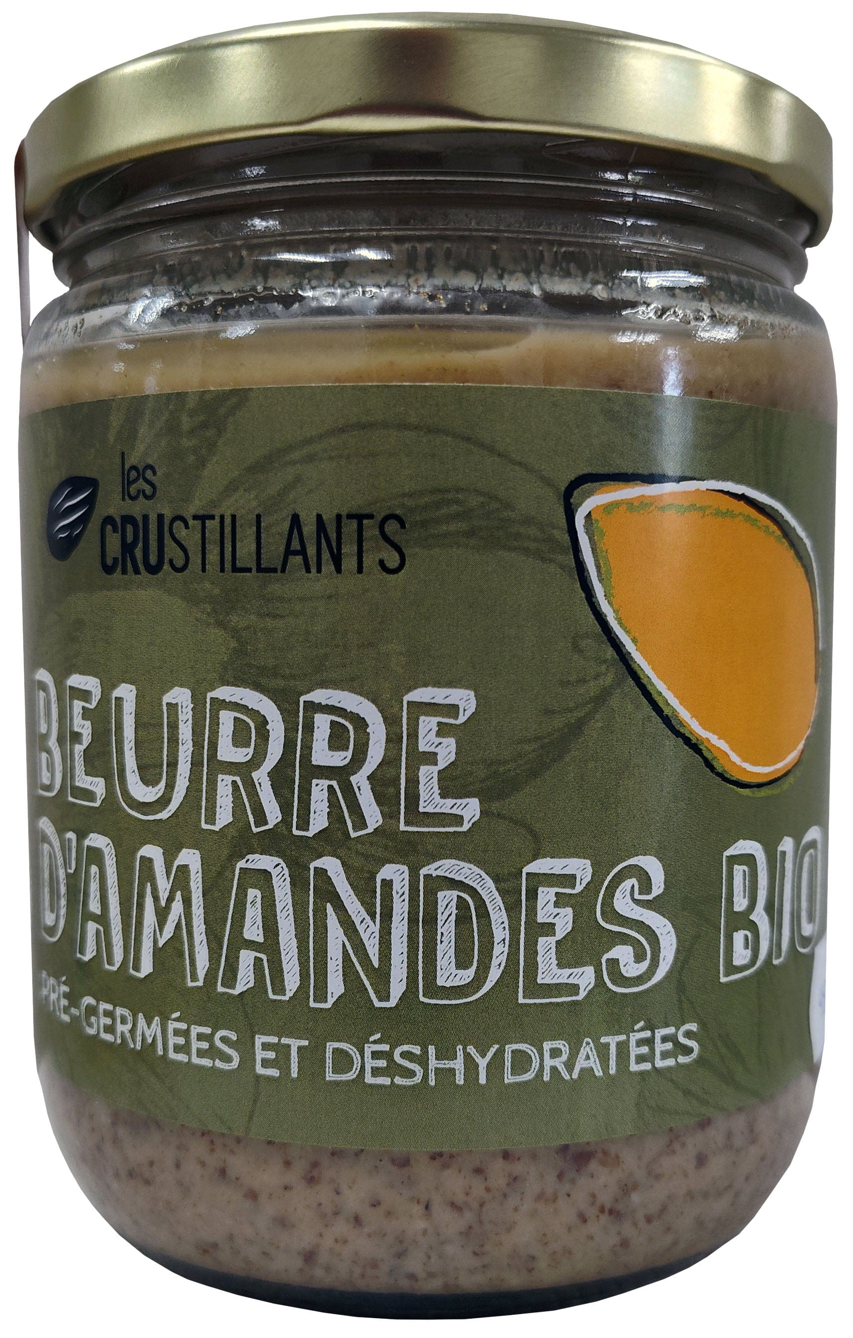 LES CRUSTILLANTS Épicerie Beurre d'amandes bio, pré-germées et déshydratées 450g