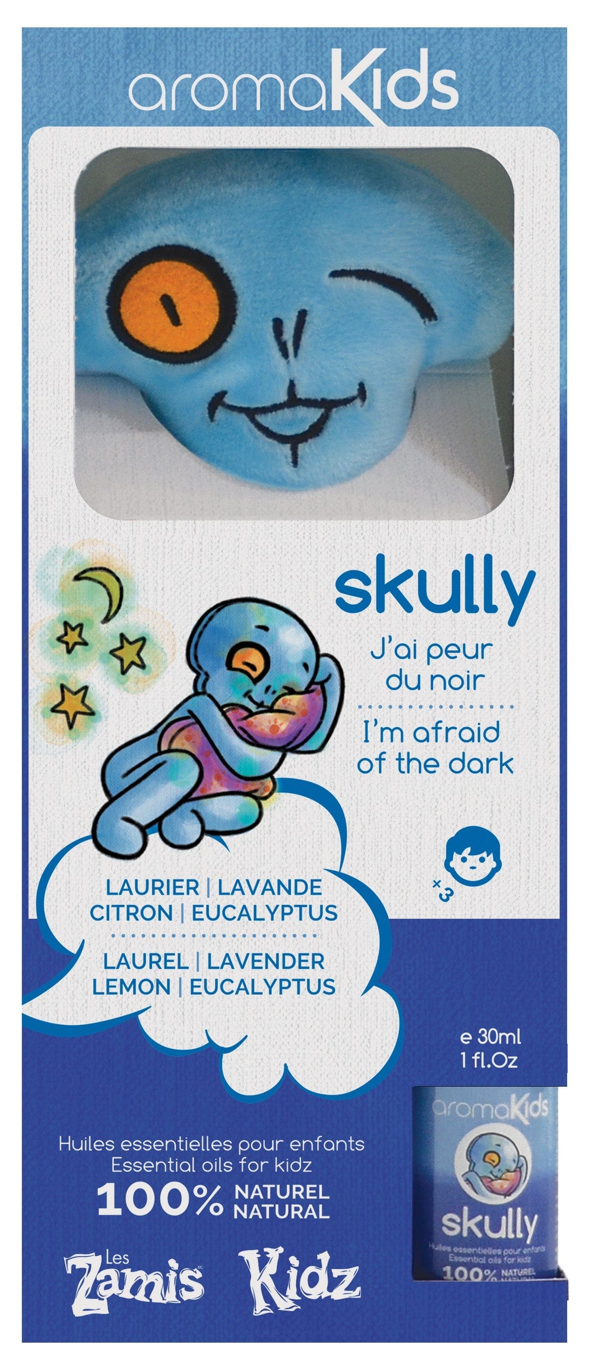 LES ZAMIS Suppléments Toutou + huile essentielle ``J'ai peur du noir`` (laurier, lavande, citron, eucalyptus) kit