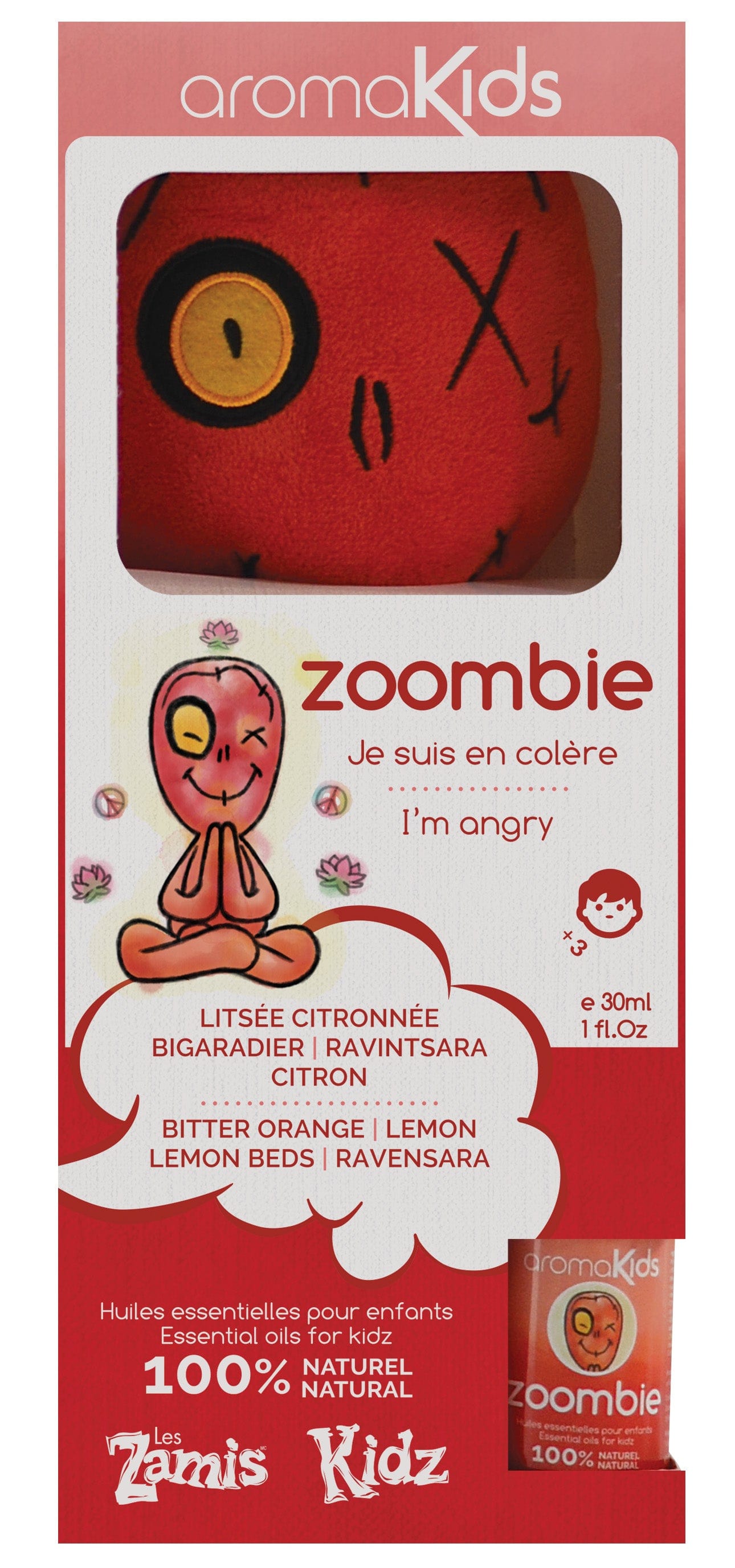 LES ZAMIS Suppléments Toutou + huile essentielle ``J'ai suis en colère`` ( litsée citronnée, bigaradier, ravintsara, citron) kit