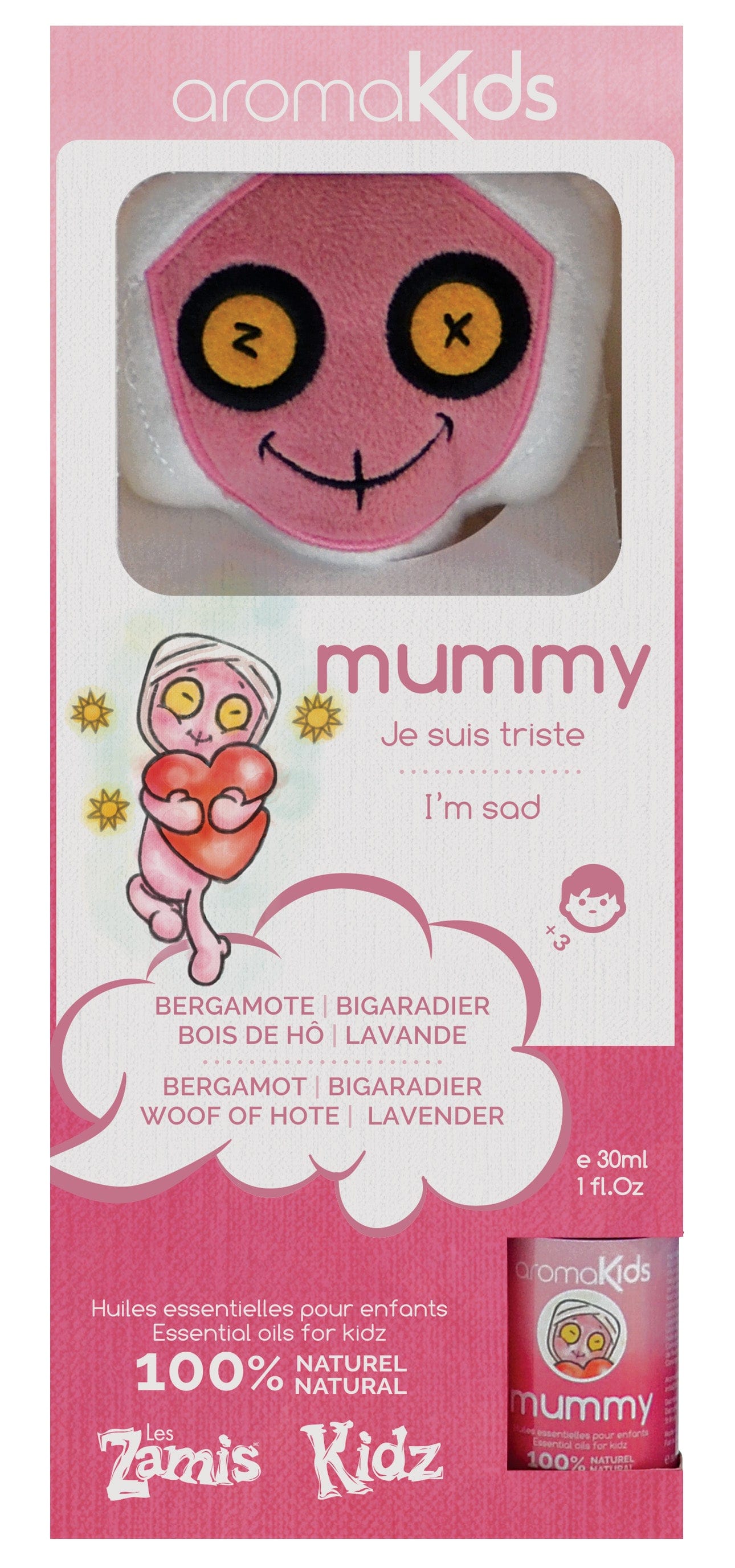 LES ZAMIS Suppléments Toutou + huile essentielle ``Je suis triste`` (bergamote, bigaradier, bois de hô, lavande) kit