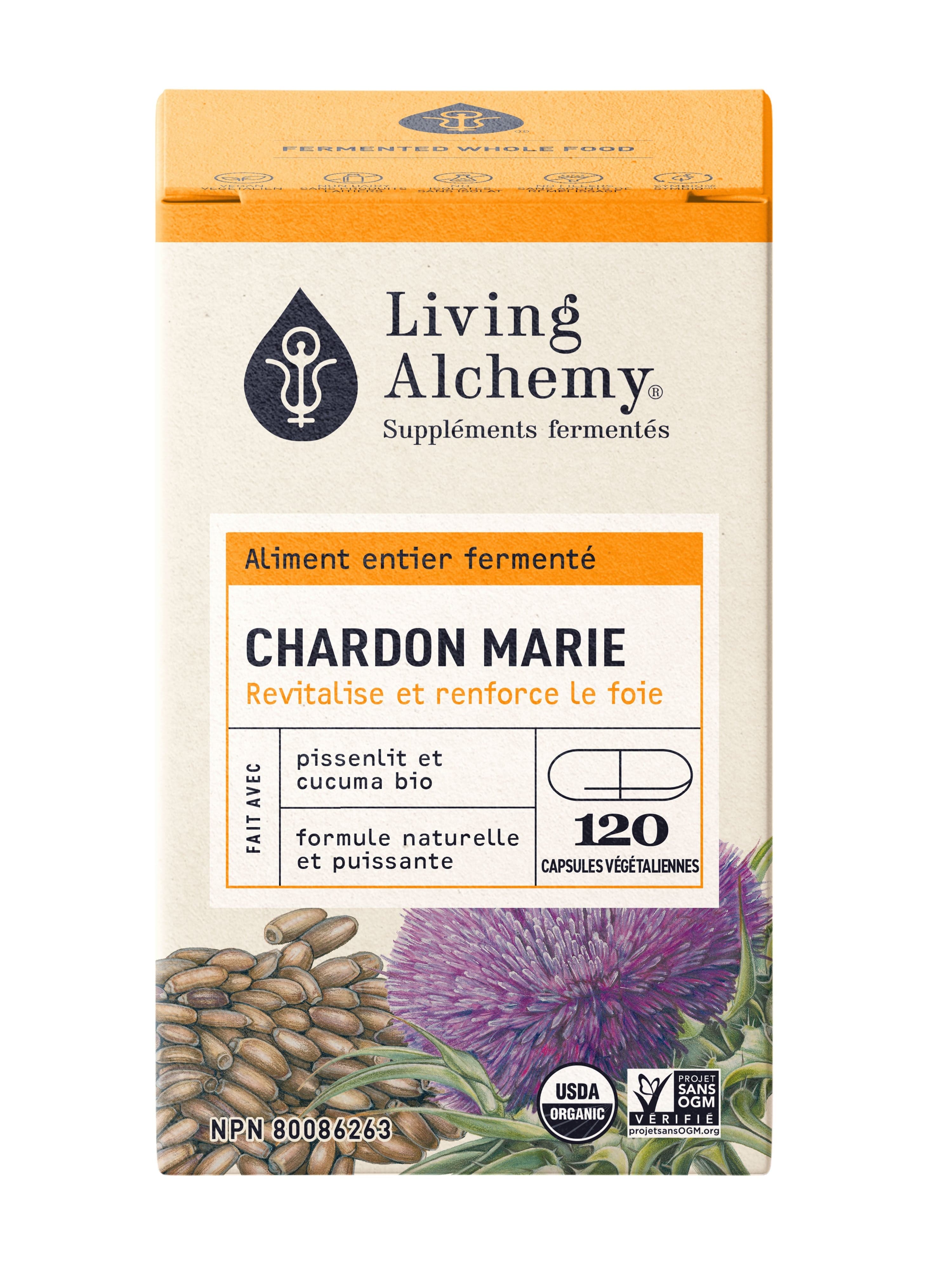 LIVING ALCHEMY Suppléments Plantes activées par fermentation - Chardon-marie vivant  120caps