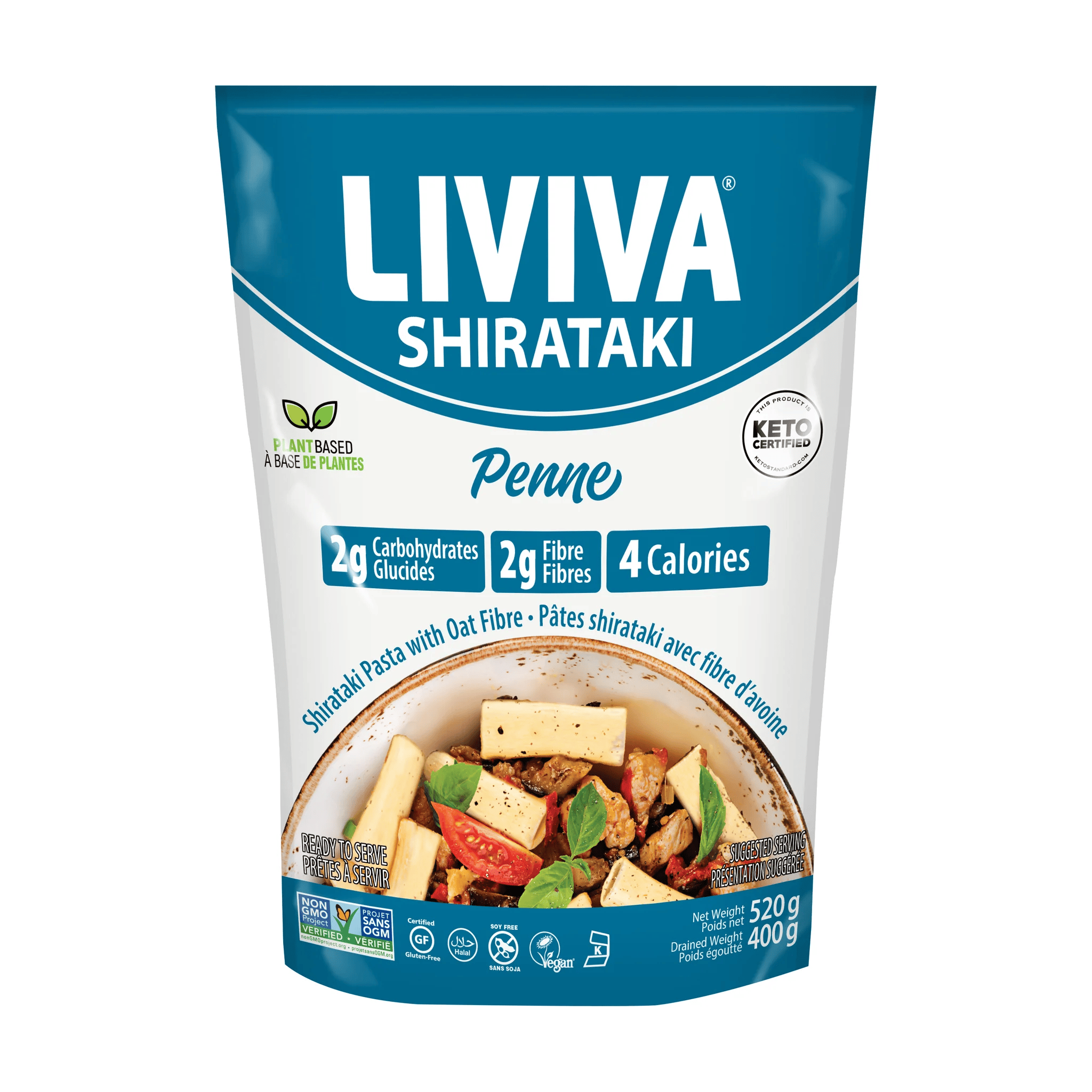 LIVIVA Épicerie Pâtes pennes shirataki 520g