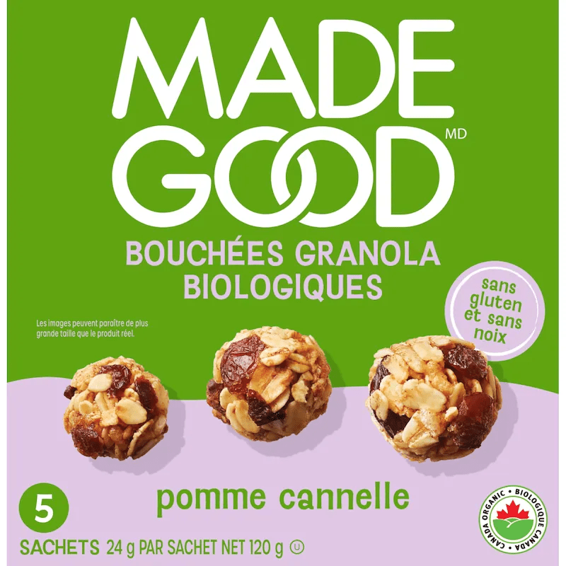 MADE GOOD Épicerie Bouchées granola pommes et canelle bio 5x24g