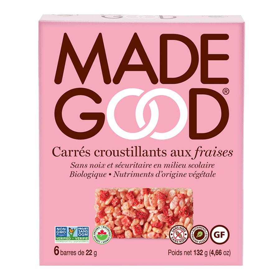 MADE GOOD Épicerie Carré fraises bio 6x22g