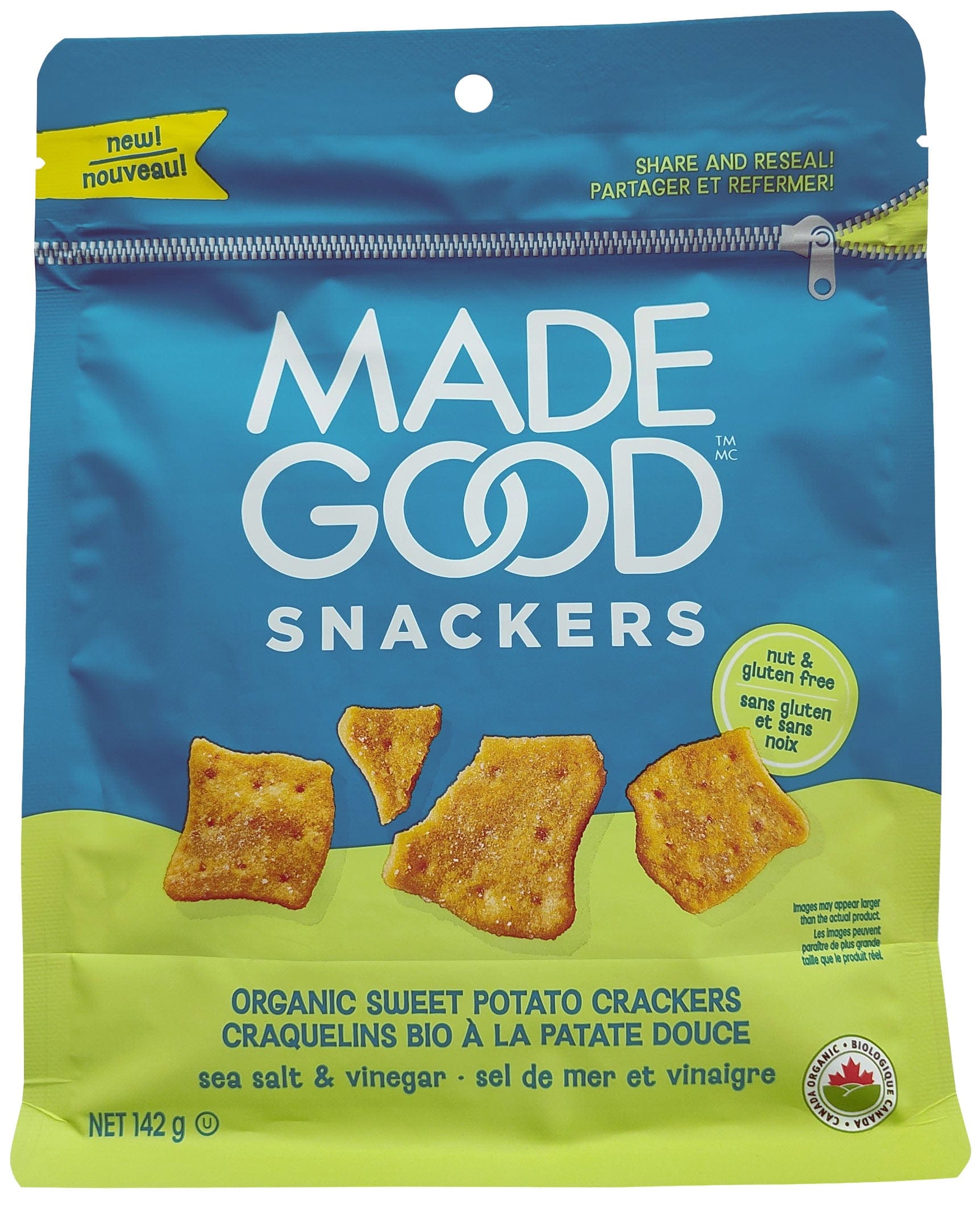 MADE GOOD Épicerie Craquelins bio à la patate douce sel de mer et vinaigre 142g
DATE DE PÉREMPTION : 9 MARS 2026