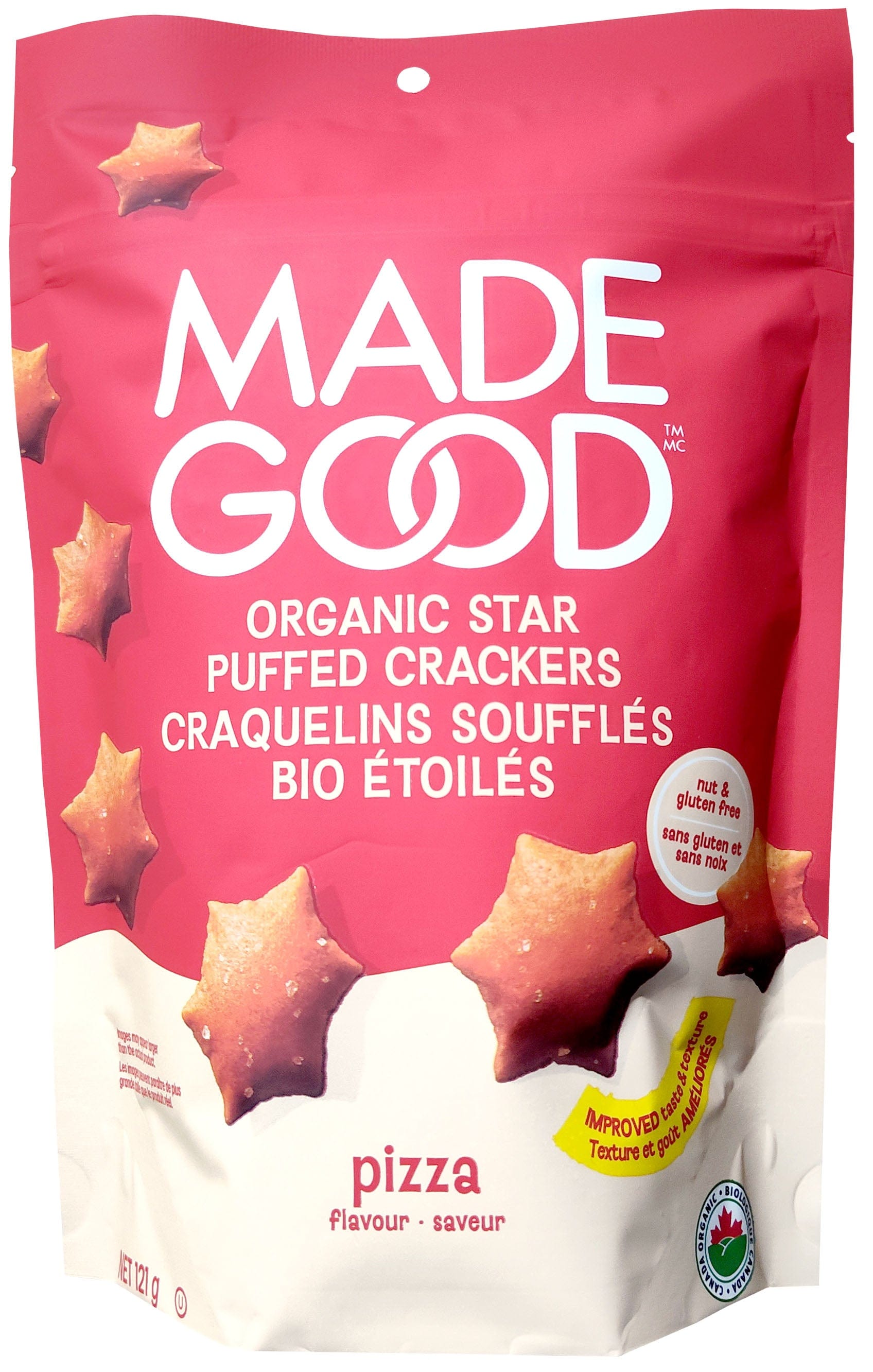 MADE GOOD Épicerie Craquelins soufflés bio étoilés à la pizza 121g