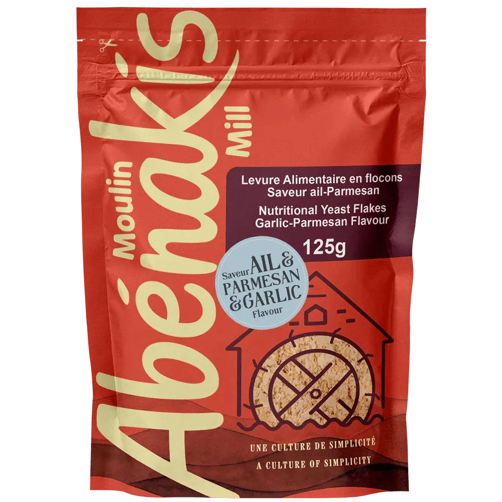 MOULIN AUX ABÉNAKIS Épicerie Levure inactive en flocons ail et parmesan 125g