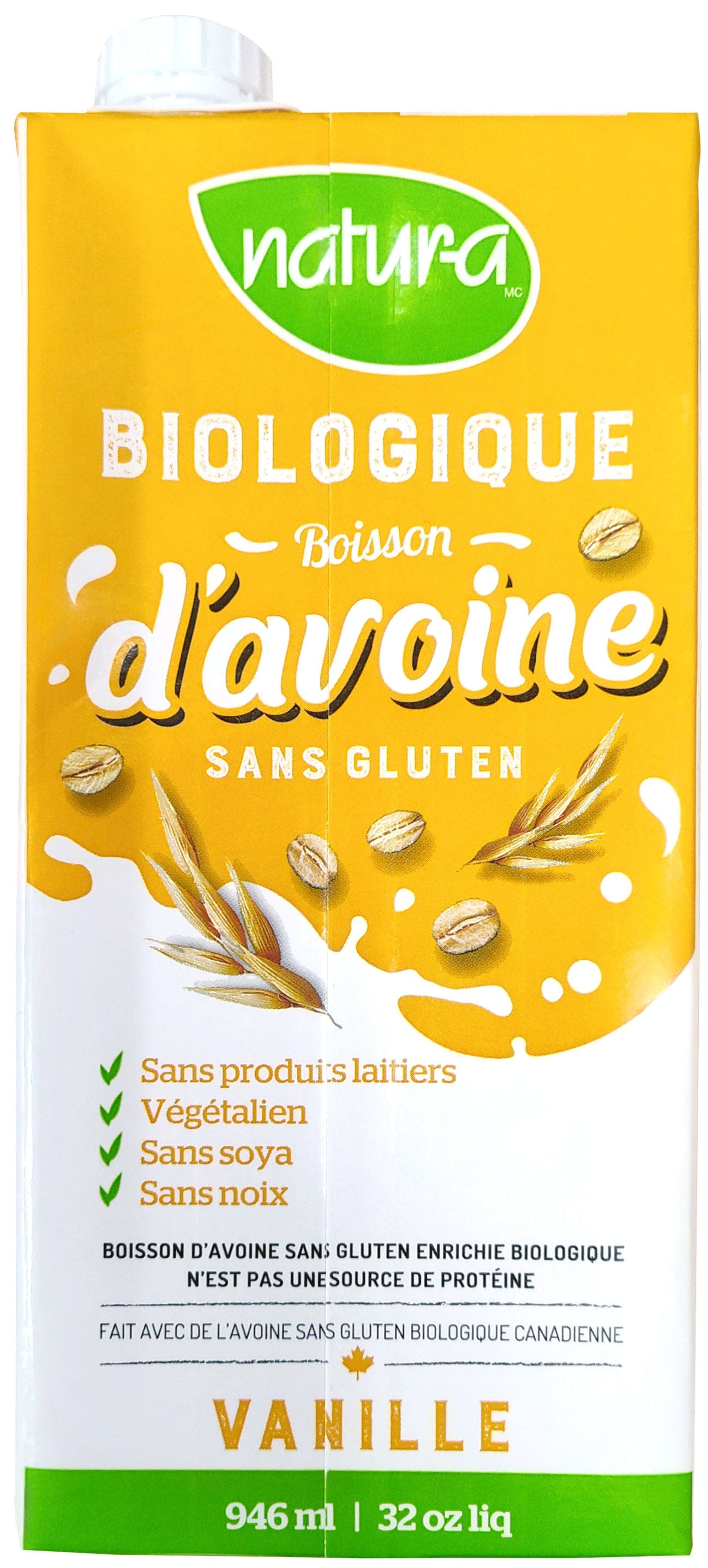 NATURA Épicerie Boisson d'avoine vanille non-sucré bio 946ml
