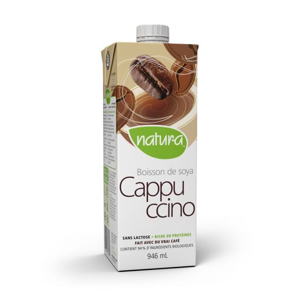 NATURA Épicerie Boisson soya cappucino biologique 946ml
DATE DE PÉREMPTION : 26 MARS 2026