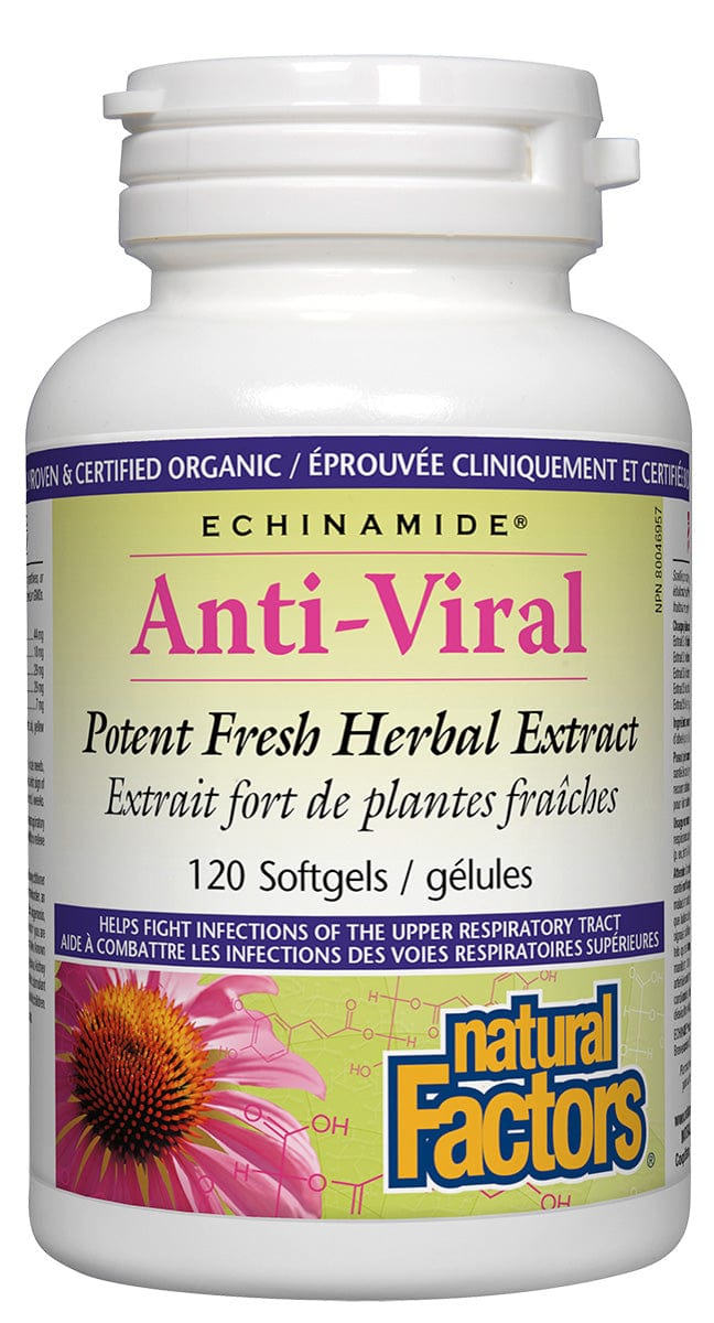 NATURAL FACTORS Suppléments Échinamide anti viral (extrait fort de plante fraîche) 120gel