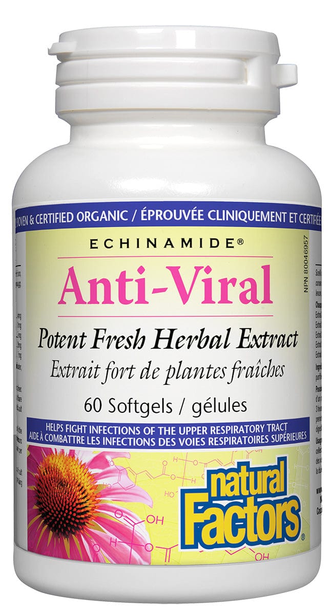 NATURAL FACTORS Suppléments Échinamide anti viral (extrait fort de plante fraîche) 60gel