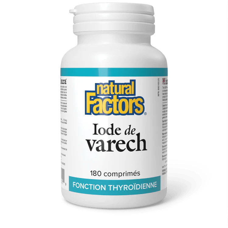 NATURAL FACTORS Suppléments Iode de Varech 180comp