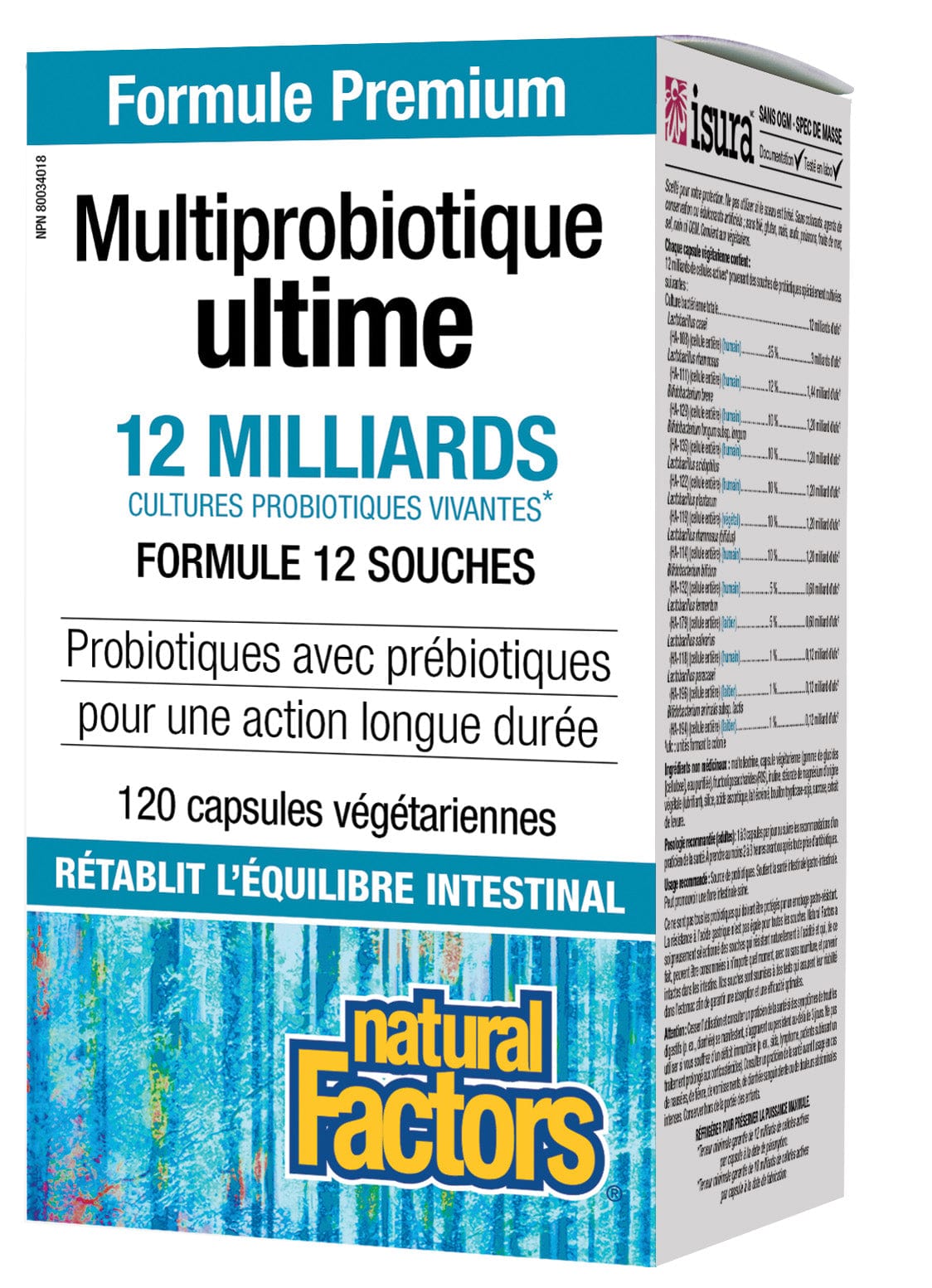 NATURAL FACTORS Suppléments Ultime multi probiotique (12 milliards) 120caps
