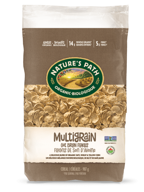 NATURE'S PATH Épicerie Céréales multigrains flocons de son d'avoine biologiques 907g
DATE DE PÉREMPTION : 31 AOÛT 2025