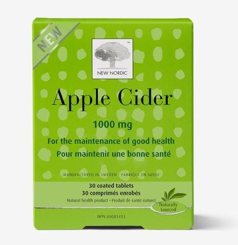 NEW NORDIC Suppléments Apple cider 1000mg (cidre de pommes) compr. Enrobé 30comp
DATE DE PÉREMPTION : 31 DÉCEMBRE 2025