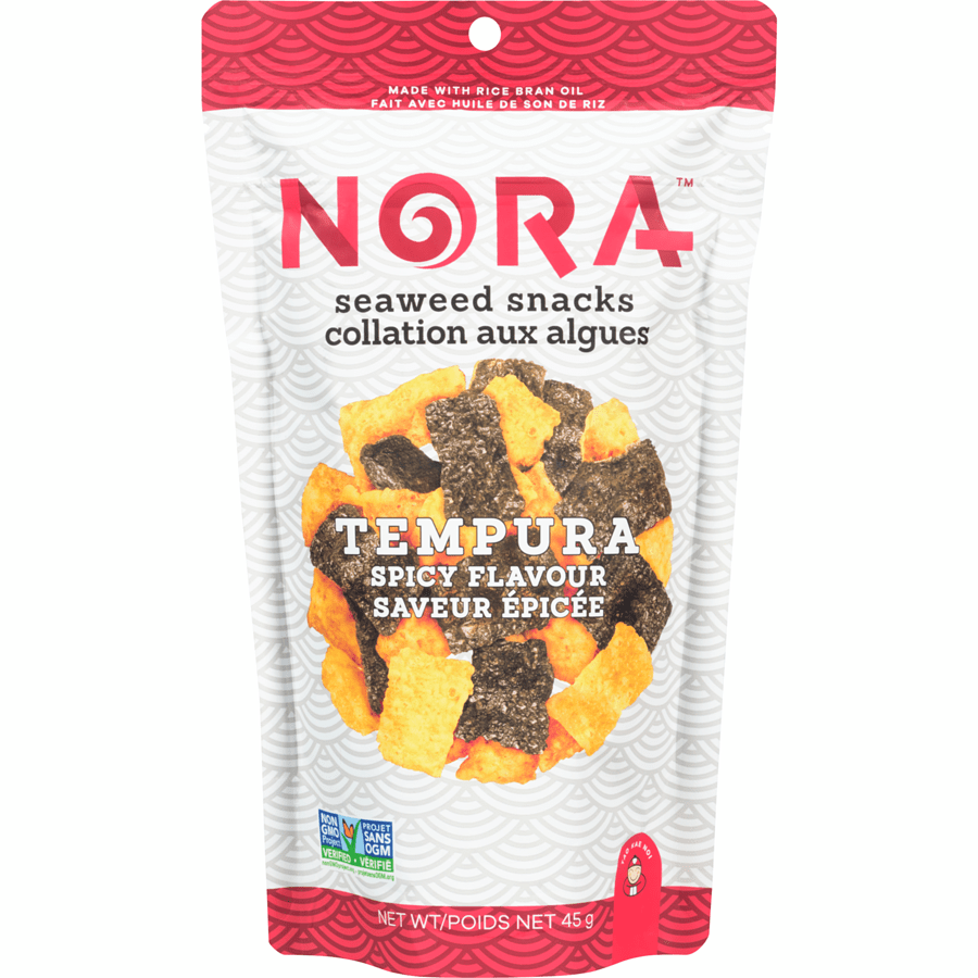 NORA Épicerie Collation aux algues tempura saveur épicée 45g
DATE DE PÉREMPTION : 13 MARS 2026