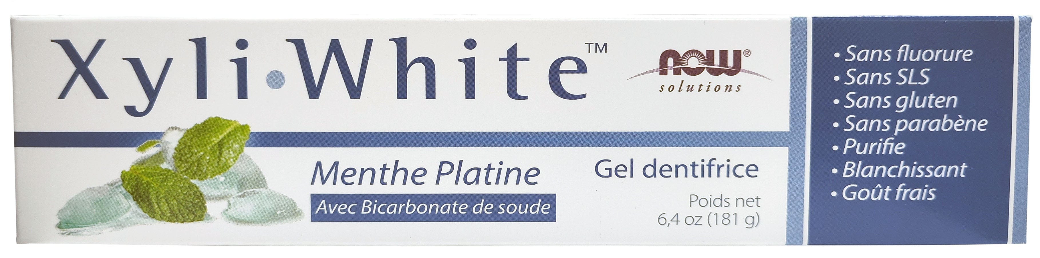 NOW Soins & beauté Gel dentifrice xyliwhite avec bicarbonate de soude (menthe platine) 181g