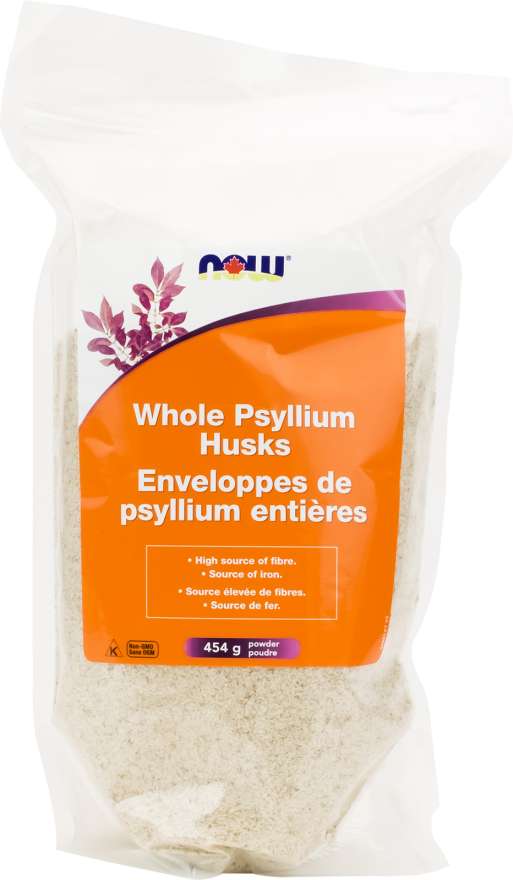 NOW Suppléments Écorces de psyllium entières (sac) 454g
