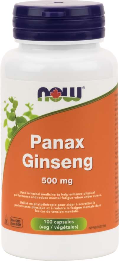 NOW Suppléments Ginseng panax 500mg 100caps