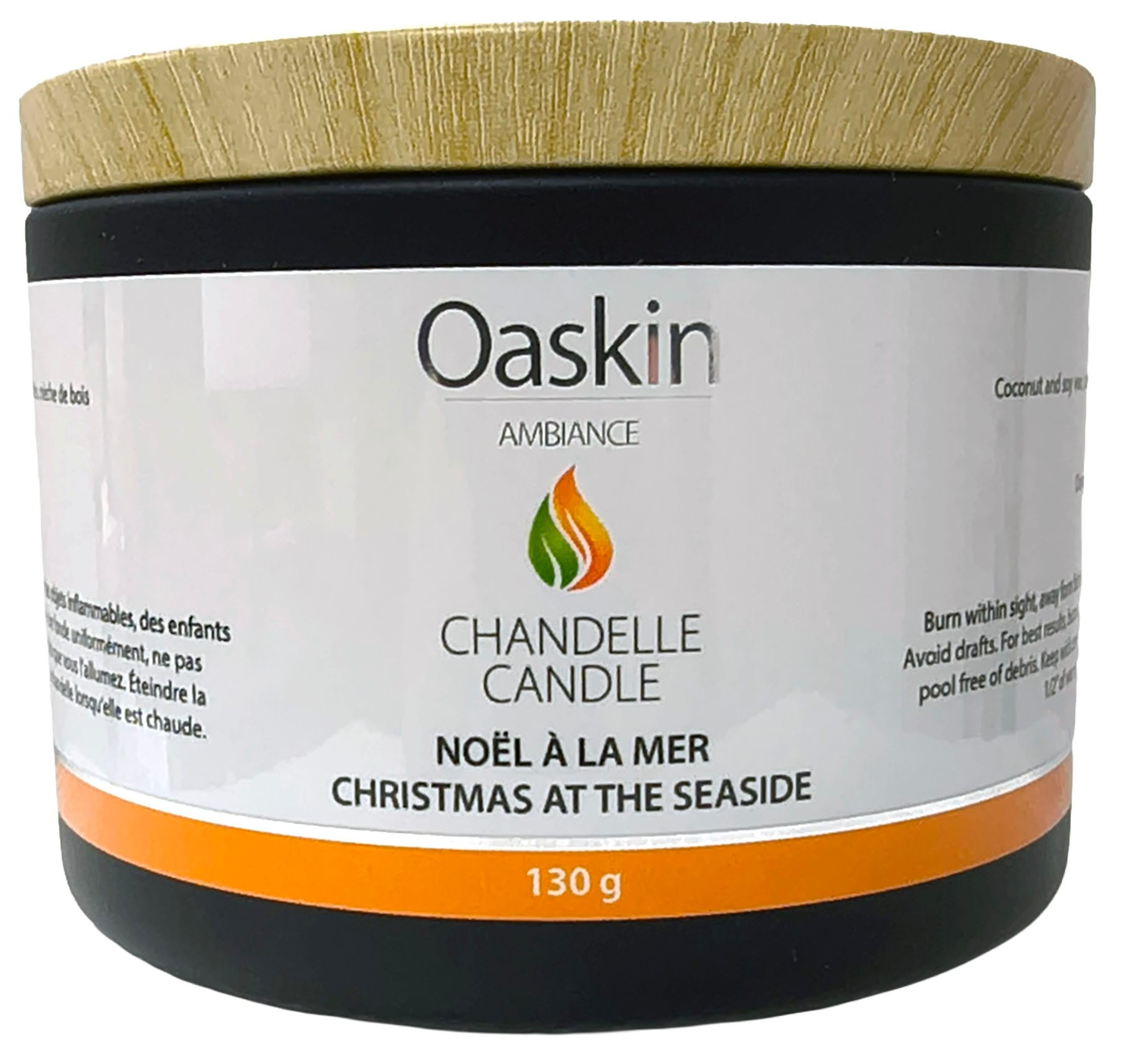 OASKIN AMBIANCE Soins & Beauté Chandelle Noël à la mer (orange/bergamote/pin/sel de mer) un
