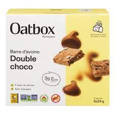 OATBOX Épicerie Barres d'avoine double chocolat bio 5x24g