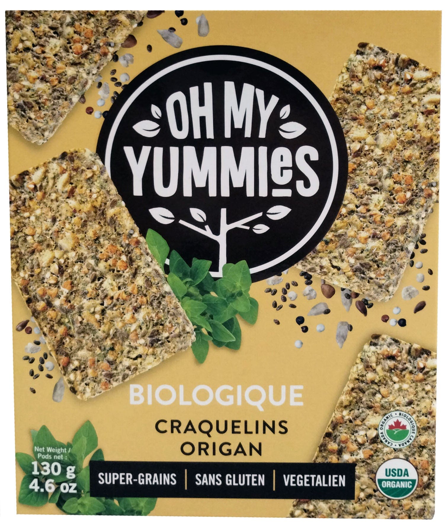 OH MY YUMMIES Épicerie Craquelins origan bio 130g
