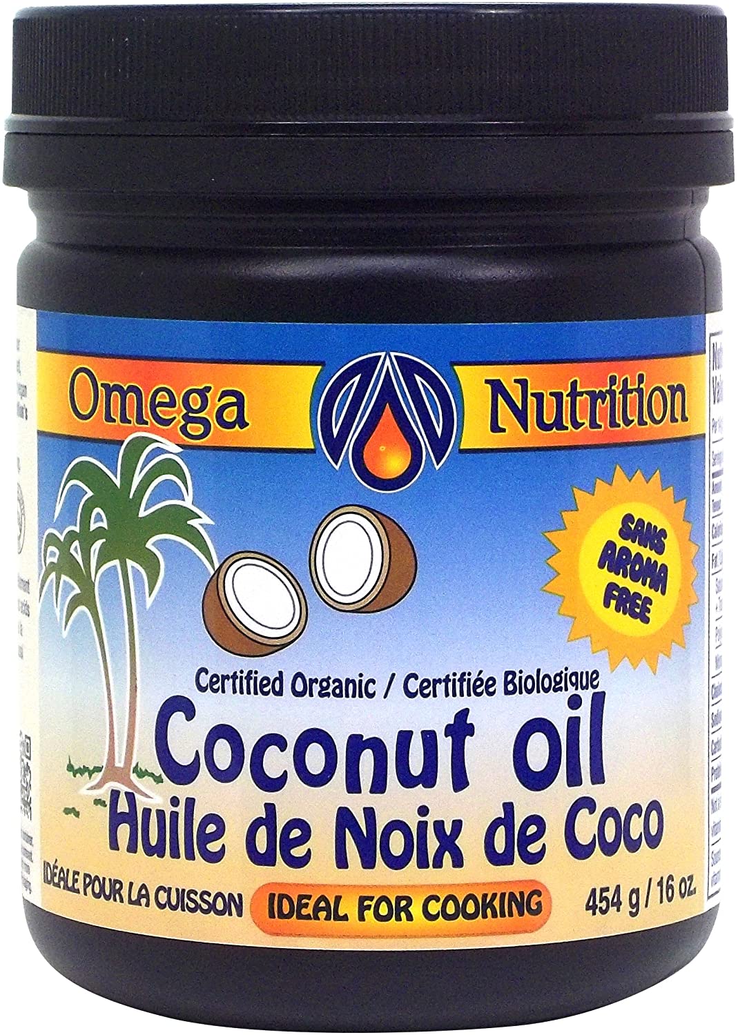 OMEGA NUTRITION Épicerie Huile de noix de coco bio 454g
