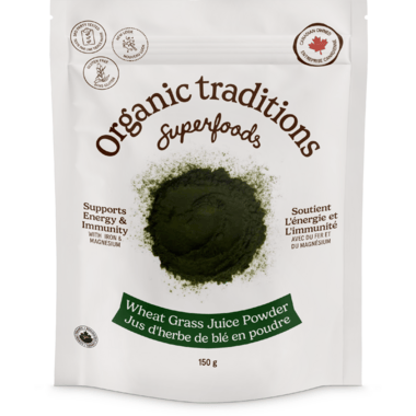 ORGANIC TRADITIONS Épicerie Jus d'herbe de blé en poudre bio 150g