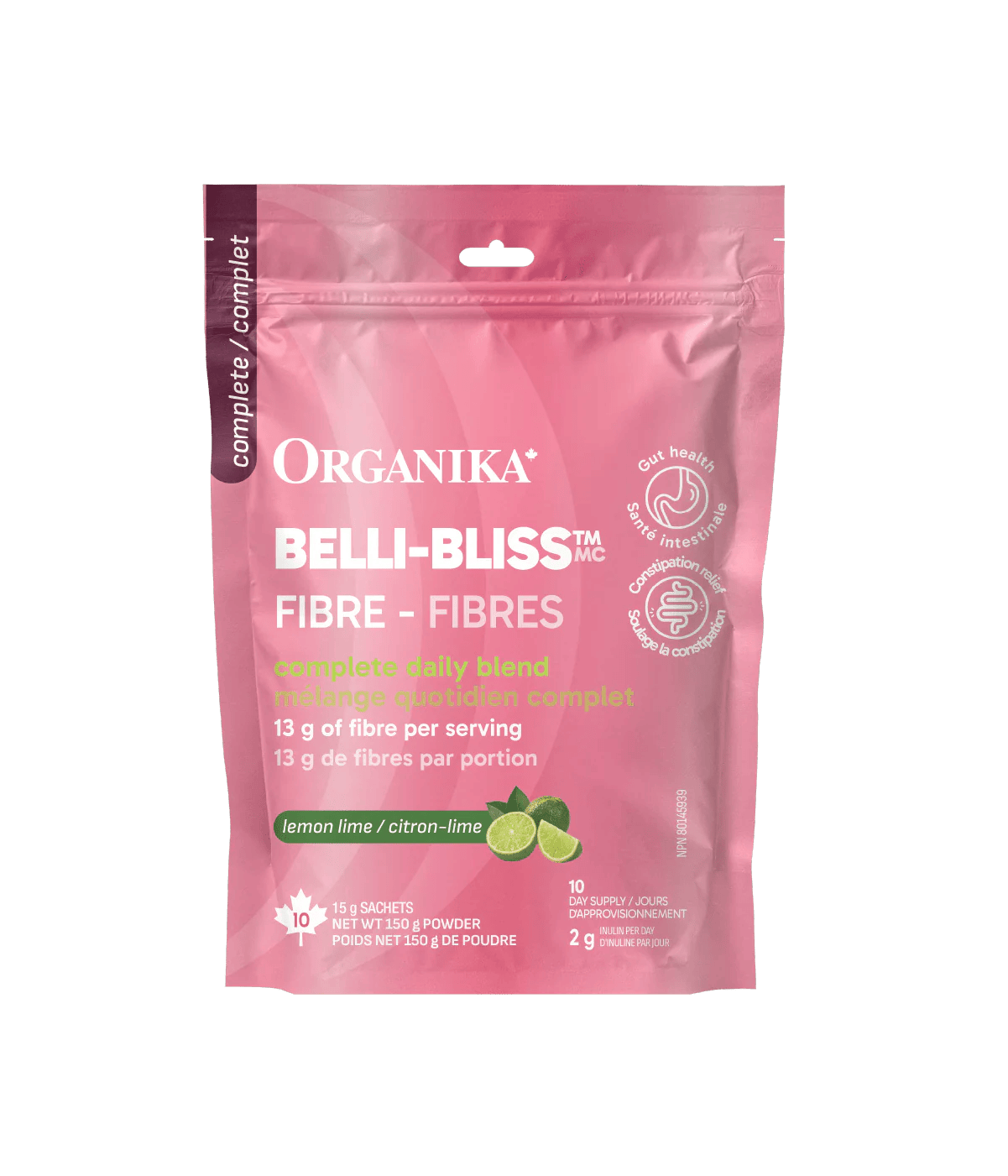 ORGANIKA Suppléments Belli-bliss complet fibres (citron/lime) 10s