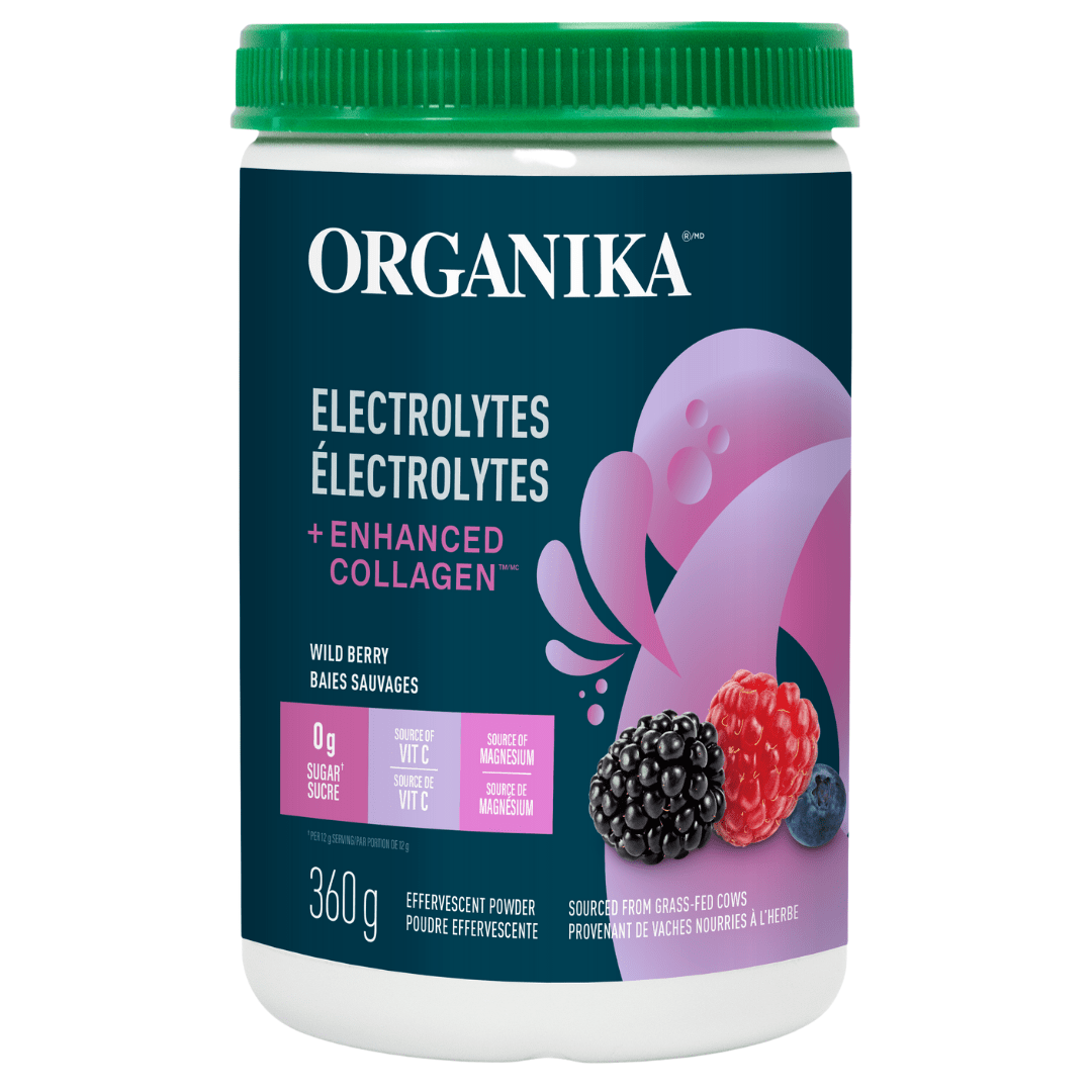 ORGANIKA Suppléments Électrolytes + collagène (baies sauvages) 360g