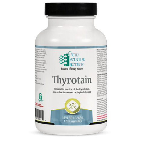 ORTHO MOLECULAR PRODUCTS Suppléments Thyrotain 120caps
DATE DE PÉREMPTION : 31 JANVIER 2026