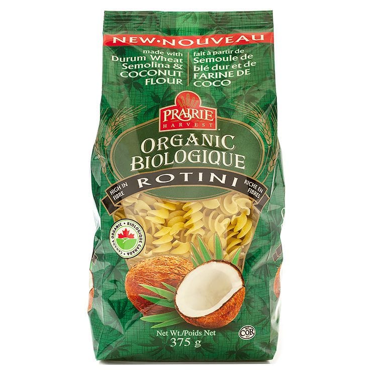 PRAIRIE HARVEST Épicerie Pâtes de rotini semoule blé dur et farine noix coco bio 375g
