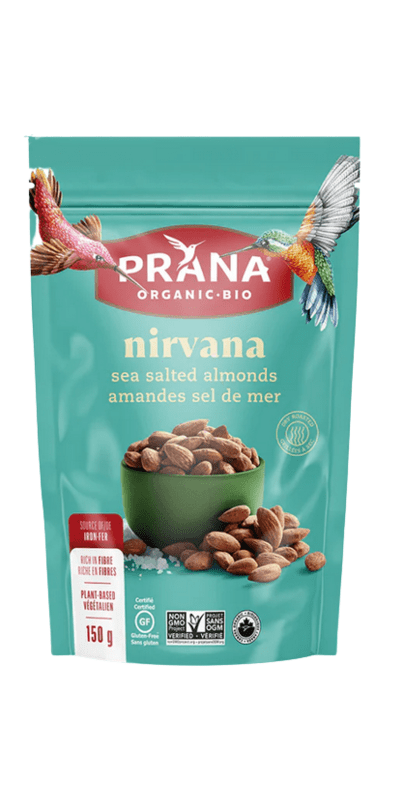 PRANA Épicerie Amandes au sel de mer bio (Nirvana) 150g
DATE DE PÉREMPTION : 2 JUIN 2026