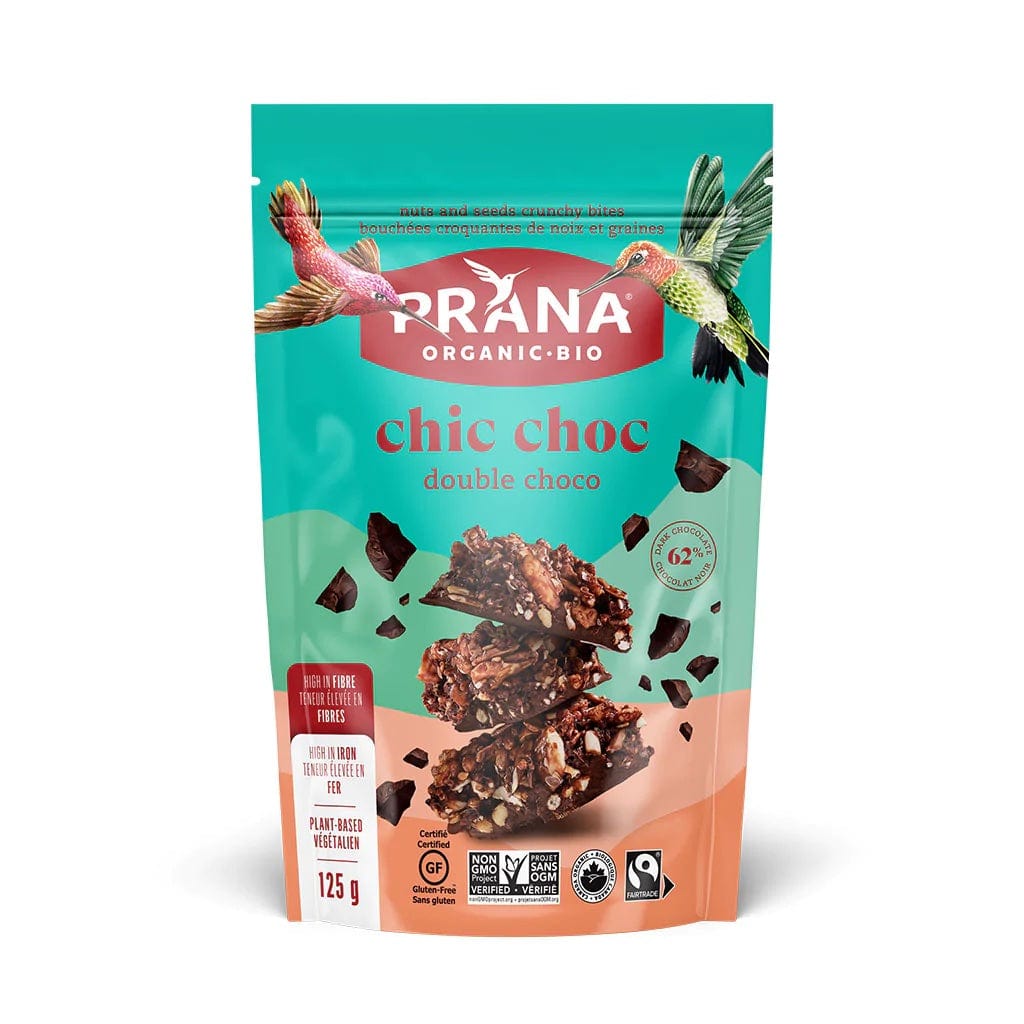 PRANA Épicerie Chic choc Bouchées croquantes double chocolat bio 125g