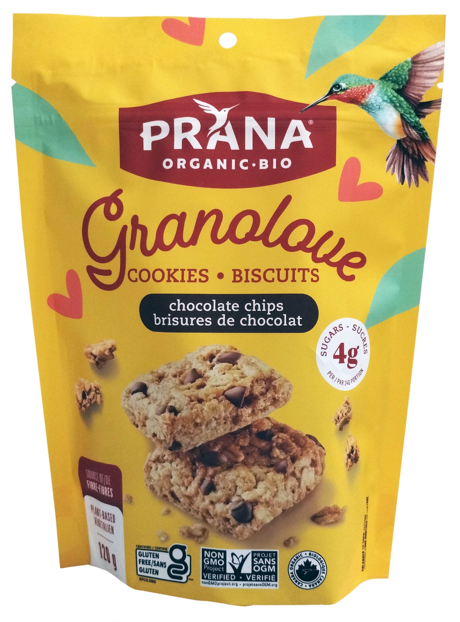 PRANA Épicerie Granolove Biscuits brisures de chocolat bio 120g
DATE DE PÉREMPTION : 2 MAI 2026