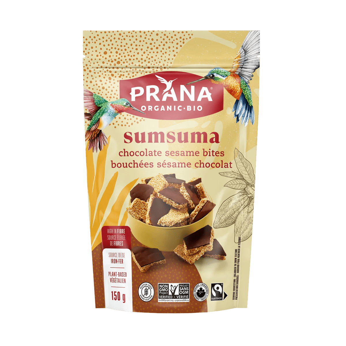 PRANA Épicerie Sumsuma bouchées de sésame chocolat bio 150g