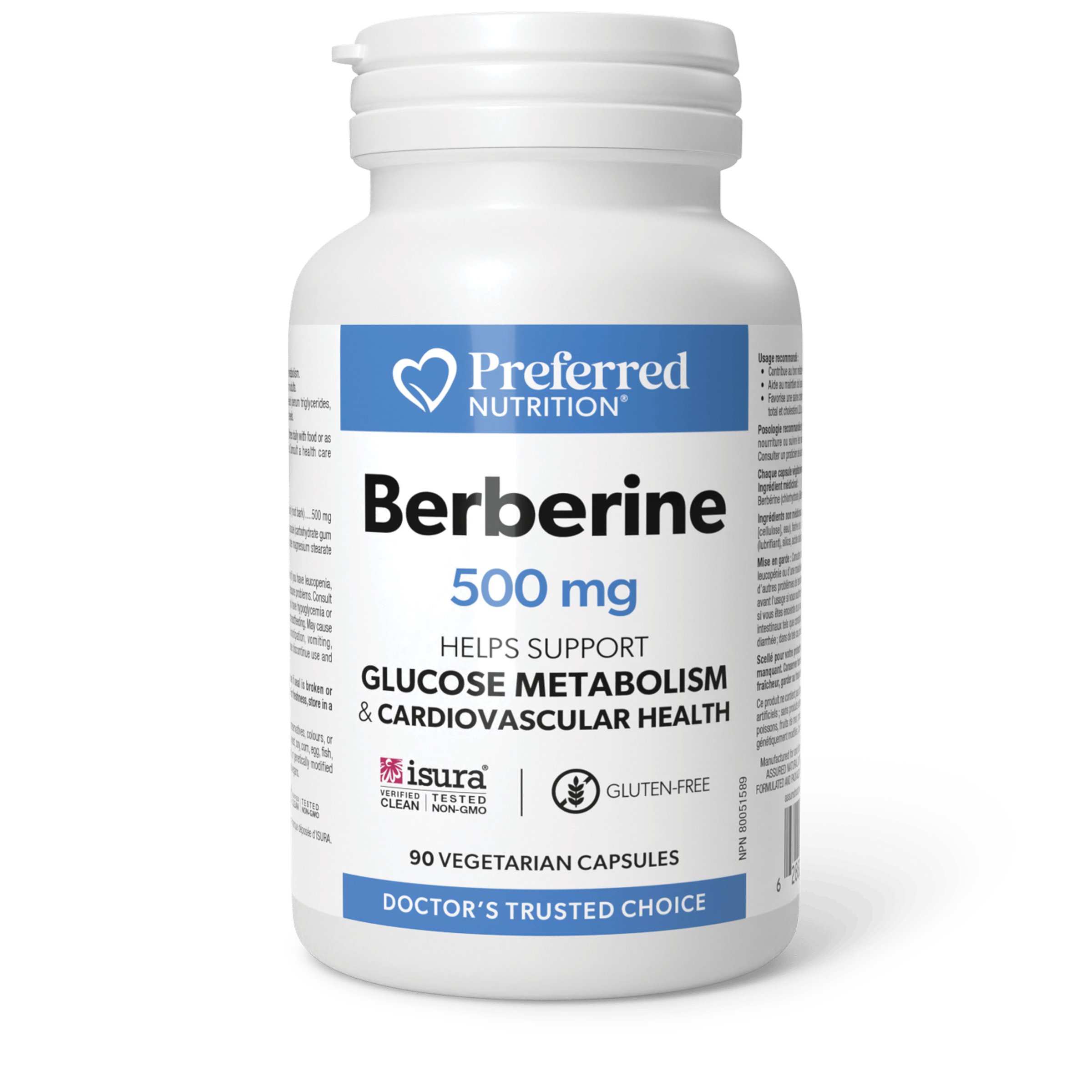 PREFERRED NUTRITION Suppléments Berberine (500mg) 90vcaps