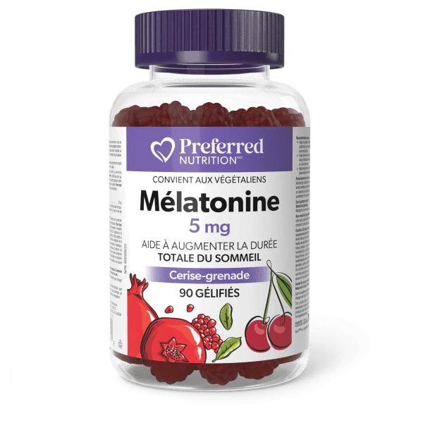 PREFERRED NUTRITION Suppléments Mélatonine 5mg (cerise-grenade) 90gummies