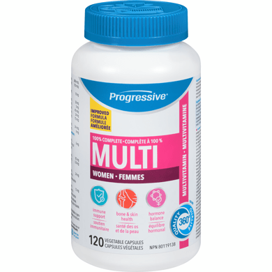 PROGRESSIVE Suppléments Multivitamines (femme adulte) 120caps