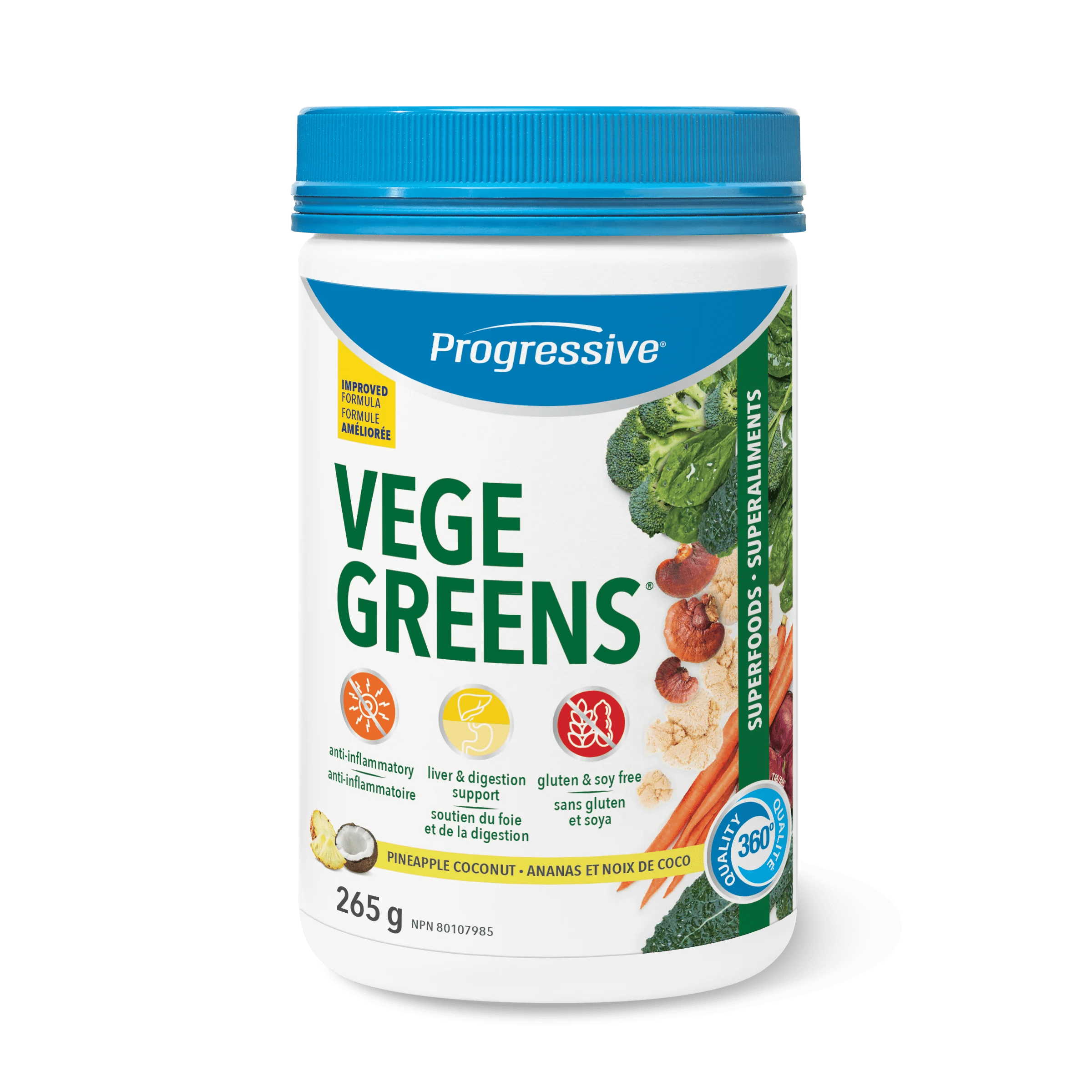 PROGRESSIVE Suppléments Vegegreens (ananas / noix de coco) 265g