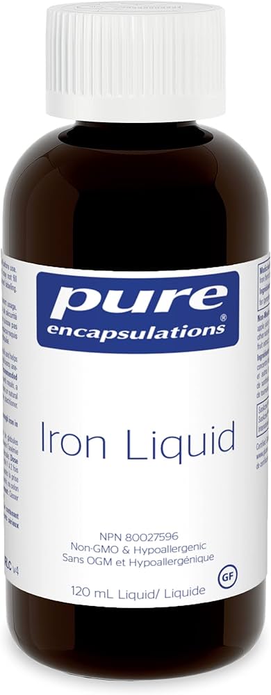 PURE ENCAPSULATIONS Suppléments Fer 120ml
DATE DE PÉREMPTION : 31 MAI 2026