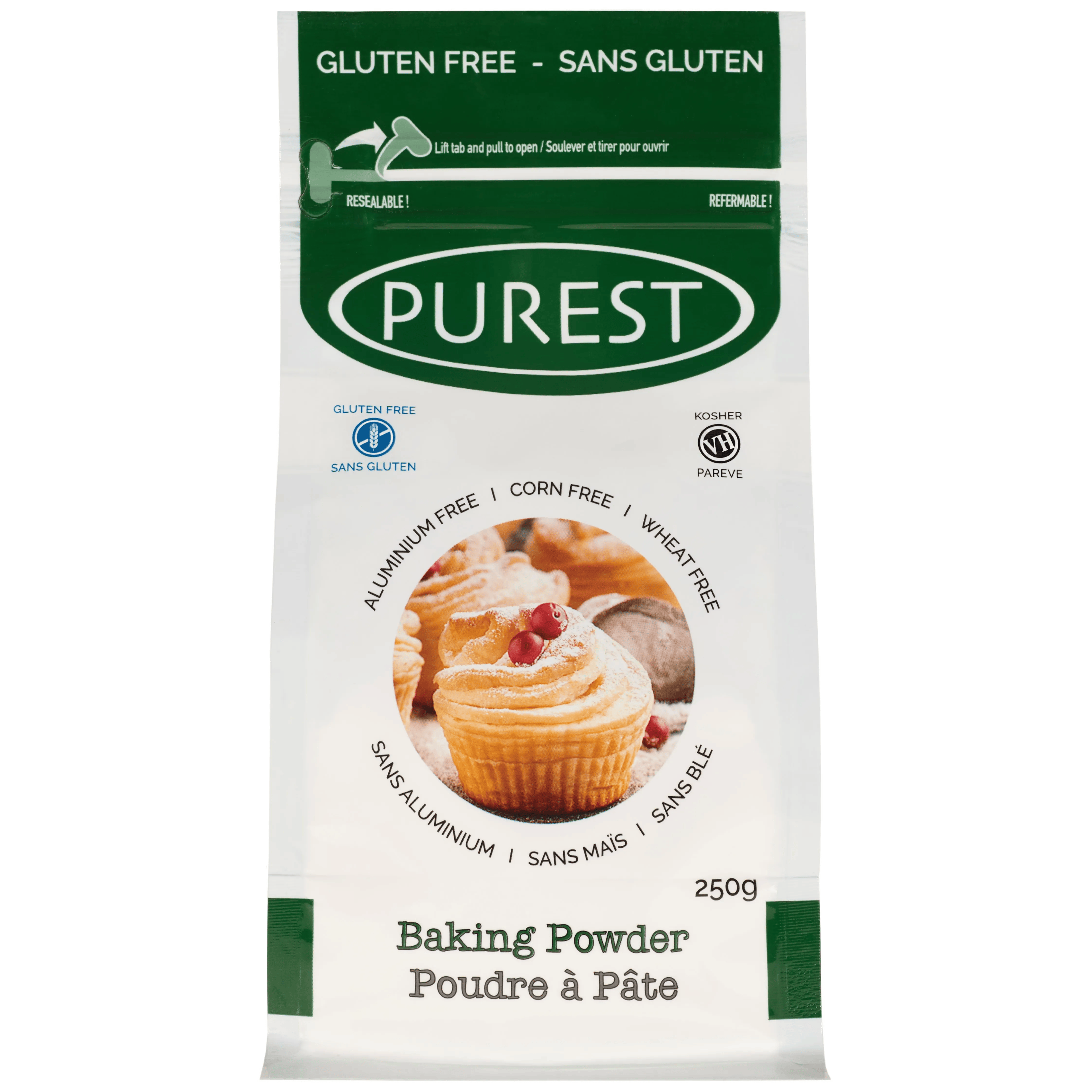 PUREST Épicerie Poudre à pâte (sans maïs , sans blé, sans aluminium) 250g