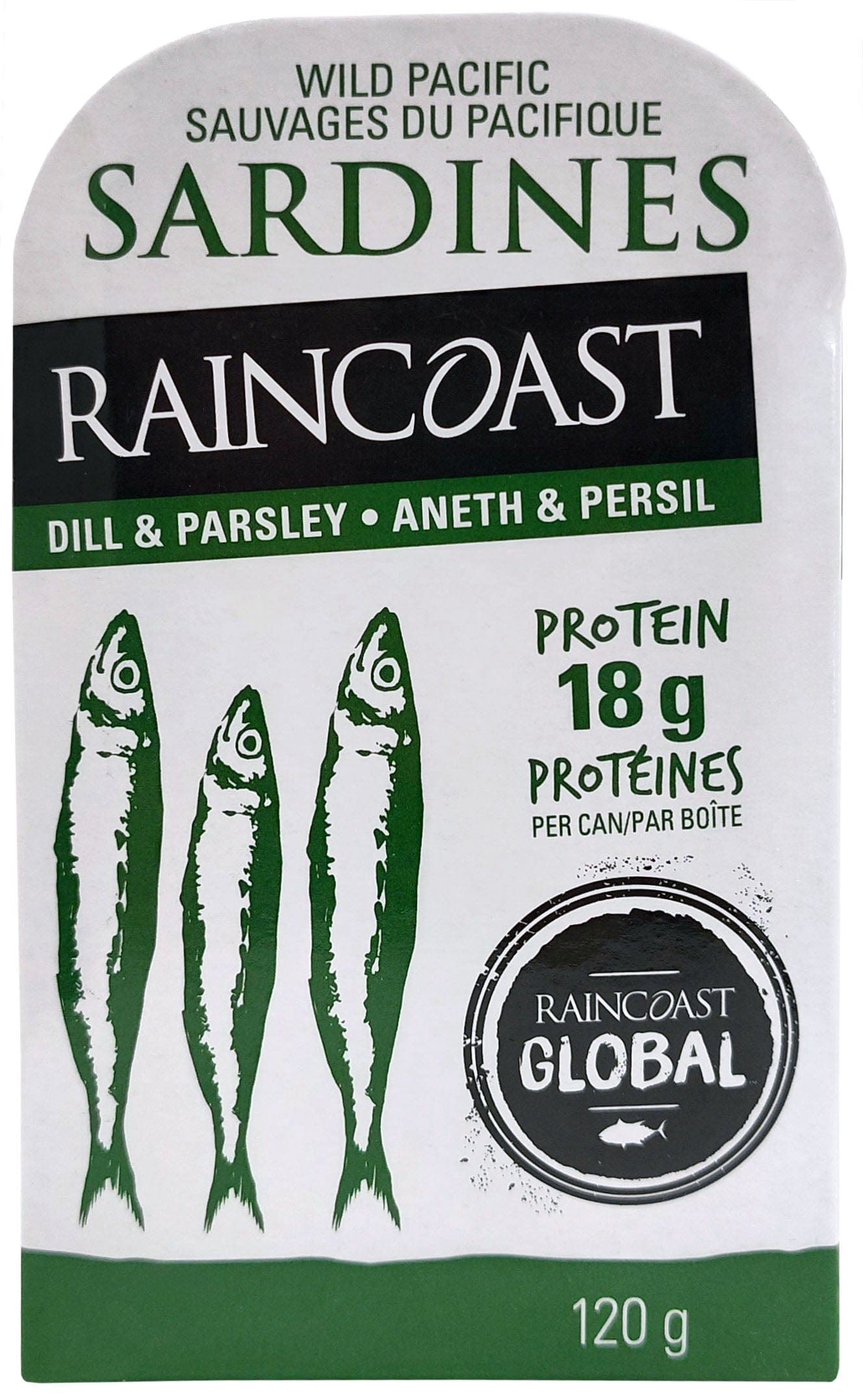 RAINCOAST Épicerie Sardine aneth et persil 120g