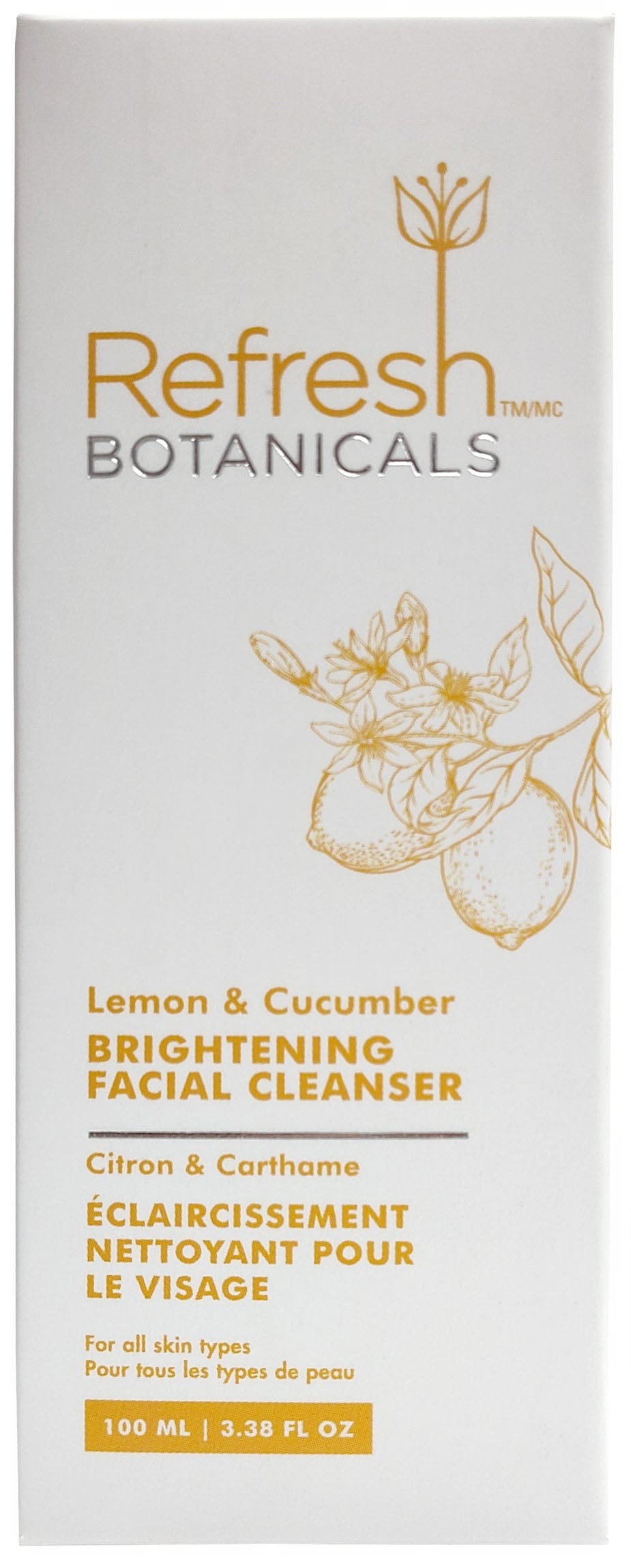 REFRESH BOTANICALS Soins & beauté Éclaircissement nettoyant pour le visage tous types de peaux (citron/carthame) 100ml