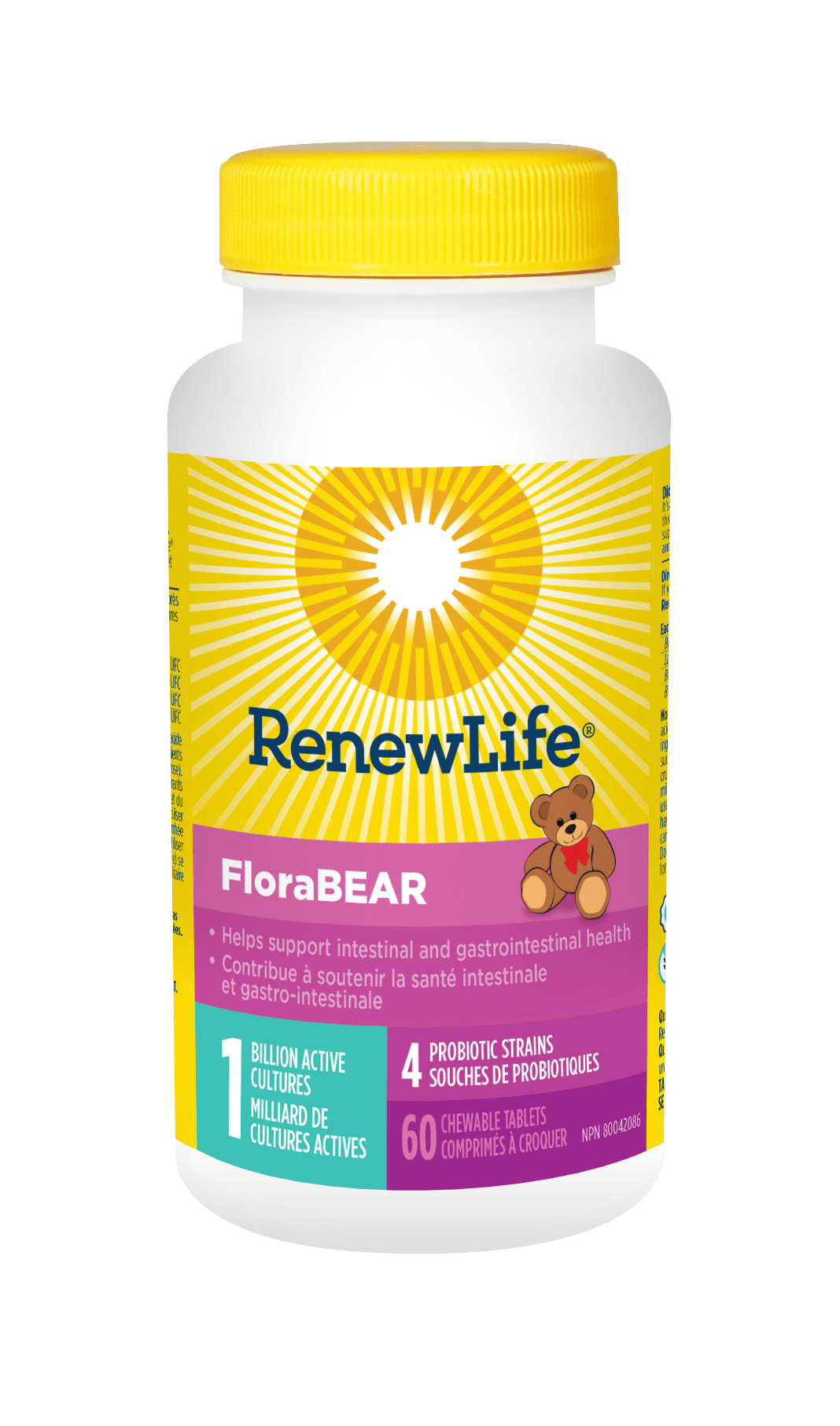 RENEW LIFE Suppléments Florabear (à croquer) 60comp