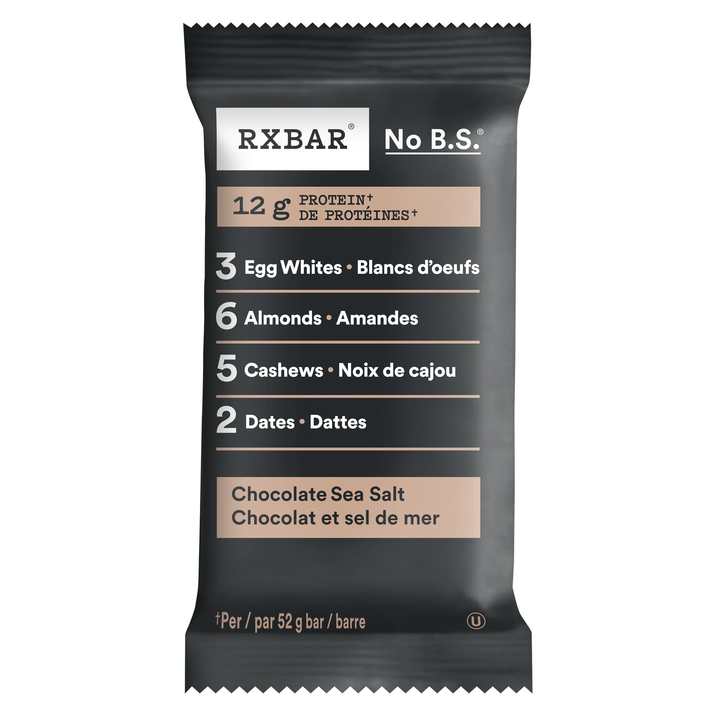 RX BAR Épicerie Barre protéinée chocolat et sel de mer 52g