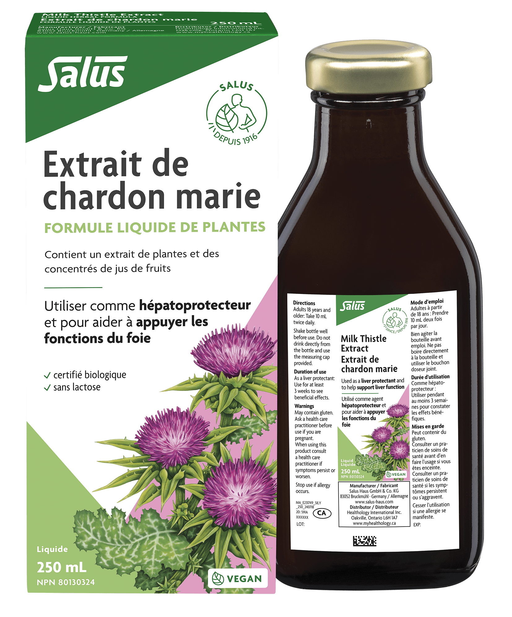 SALUS Suppléments Extrait de chardon marie bio 250ml