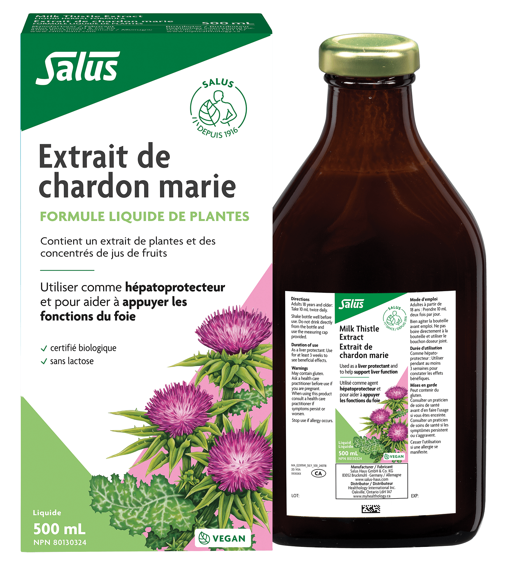 SALUS Suppléments Extrait de chardon marie bio 500ml