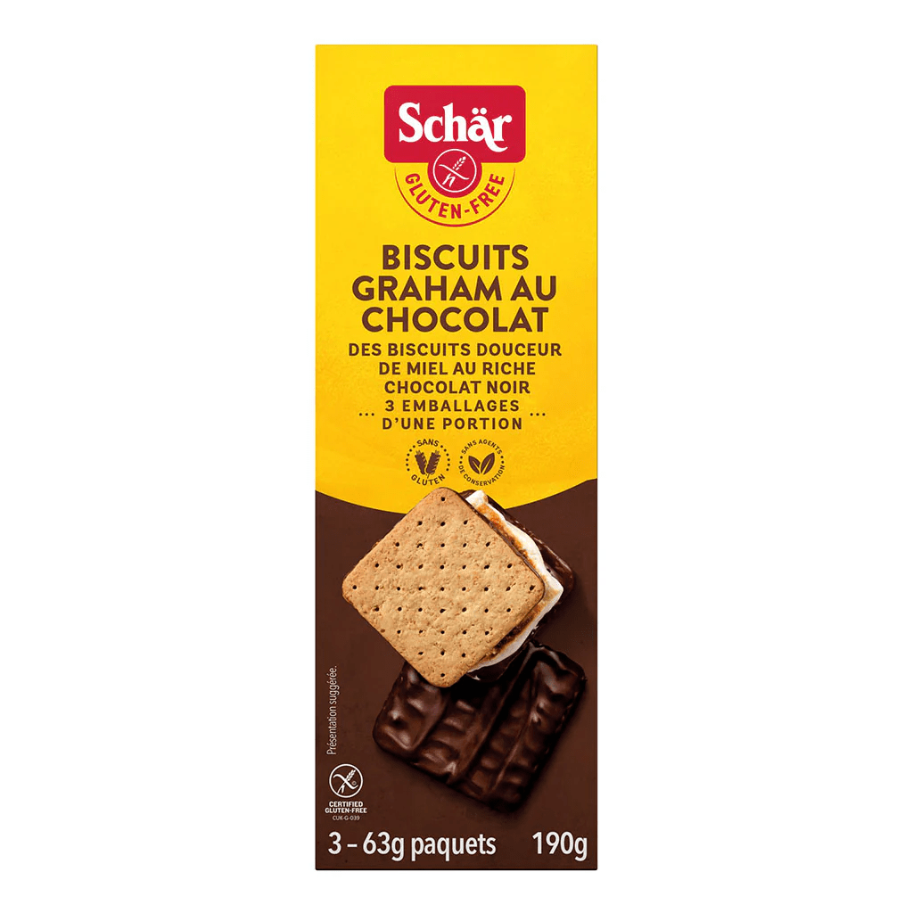 SCHÄR Épicerie Biscuits graham au chocolat 3 portions individuelles